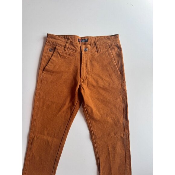 VERSACE Brown 100% Cotton Basketweave Twill Low Rise Skinny Jeans Pants, Size 30 - Picture 2 of 16